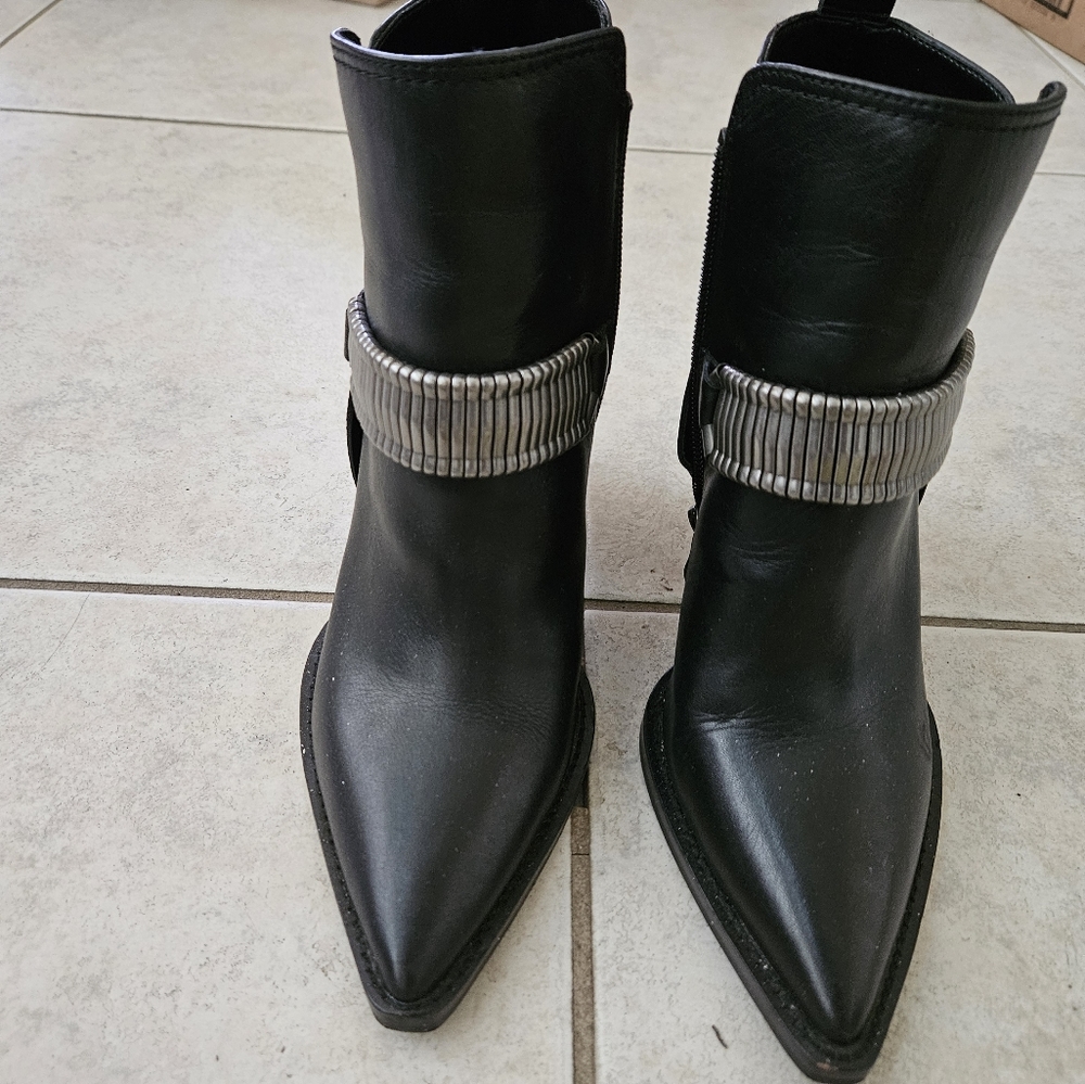 DKNY Embellished Pointed Toe Ankle Booties